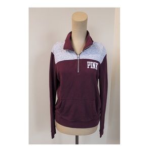 Maroon Victoria Secret Pink Half-Zip Jacket
